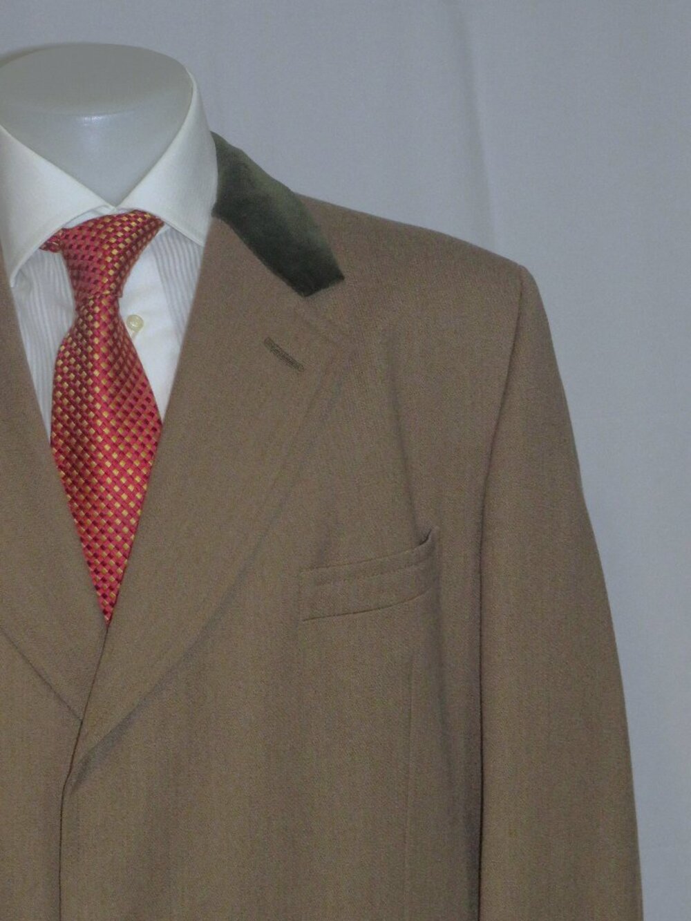 Turnbull & Asser Goodwood Vintage Taupe Gabardine Chesterfield Overcoat 44XL